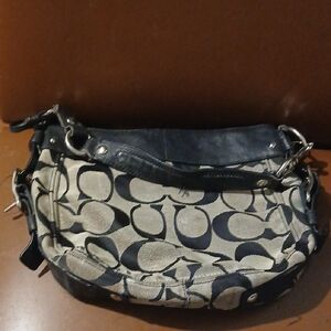 Coach Black and Cream Shoulder Bag